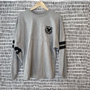Disney Grey Black Strips Mickey Mouse logo jersey